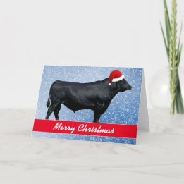 Personalized Black Angus and Snow Karte