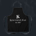 Personalized Black Apron with Name & Monogram – Ho Schürze<br><div class="desc">Serve drinks in personalized style with this custom apron. Perfect for bartenders,  hosts,  or home bar enthusiasts. Matches your custom bar mat set.</div>