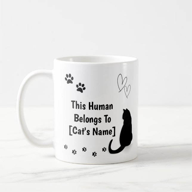 Personalized Black Cat Mug Kaffeetasse (Links)