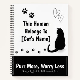 Personalized Black Cat Spiral Notebook Notizbuch