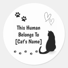 Personalized Black Cat Sticker