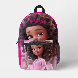 Personalized Black doll  Bedruckter Rucksack