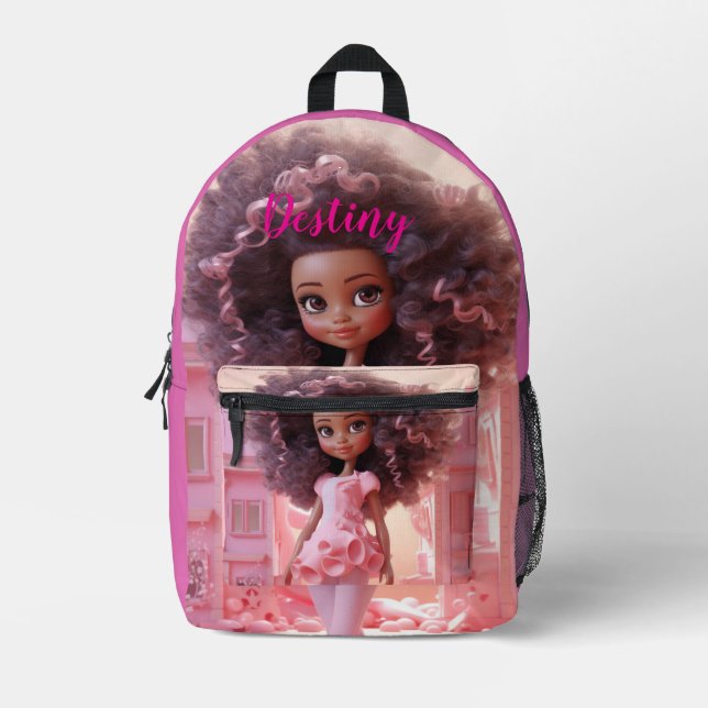 Personalized Black doll  Bedruckter Rucksack (Vorderseite)