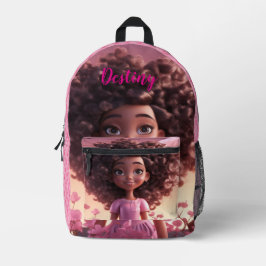 Personalized Black doll plaid  Bedruckter Rucksack