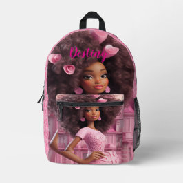 Personalized Black doll plaid Bedruckter Rucksack