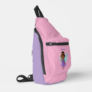 Personalized Black Fairy Girl Sling Bag