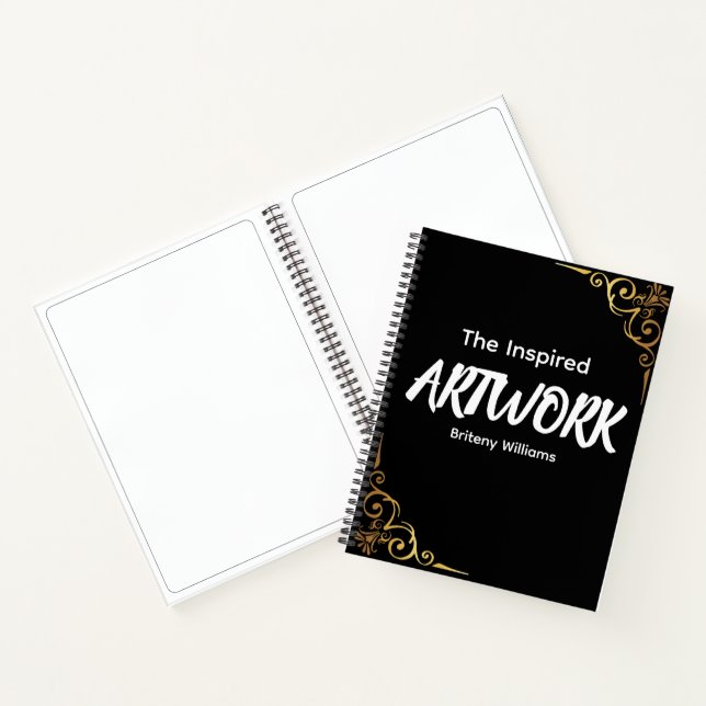Personalized Black golden Artist Sketchbook Notizbuch (Innenseite)