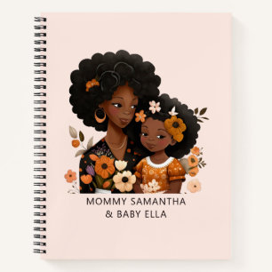 Personalized Black Mom and Daughter (13) Notizbuch