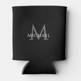 Personalized Black Monogram Elegant Initial Name Dosenkühler