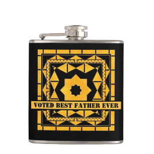 Personalized Black Ocher Father's Day Flask Flachmann