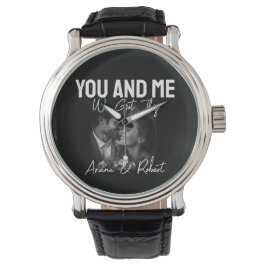Personalized Black Photo Couple 'You and Me'  Armbanduhr