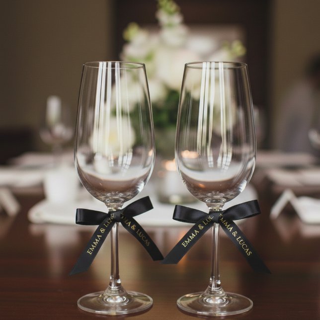 Personalized Black Ribbon with Gold Name Text Satinband (Von Creator hochgeladen)