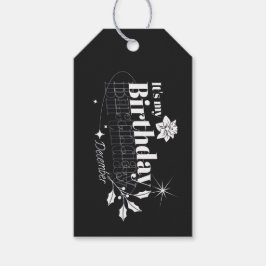 Personalized Black Vintage December Birthday Geschenkanhänger
