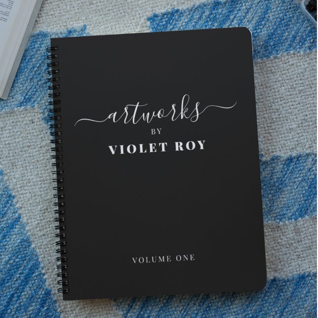 Personalized Black White Artist Sketchbook Noteboo Notizbuch (Von Creator hochgeladen)