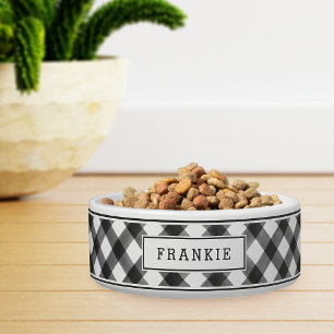 Personalized Black & White Buffalo Plaid Napf