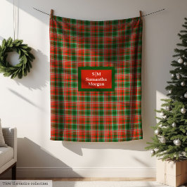 Personalized Blanket Monogram Christmas Style Fleecedecke