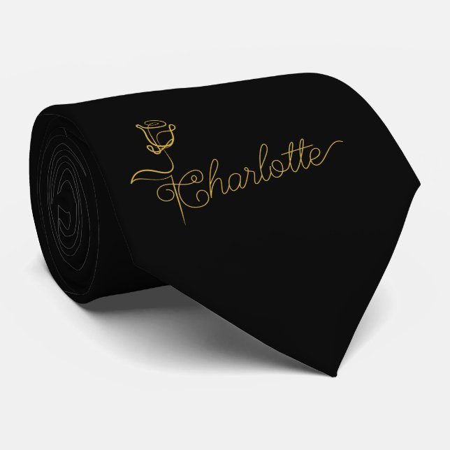 Personalized Bloom Design Custom Name Neck Tie Krawatte (Gerollt)