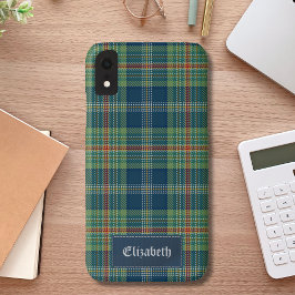 Personalized Blue and Green Tartan Pattern Case-Mate iPhone Hülle