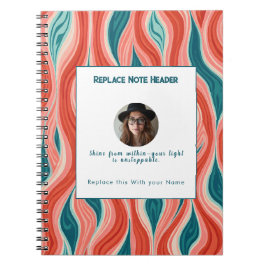 Personalized Blue and Red Wave Patterned  Notizblock