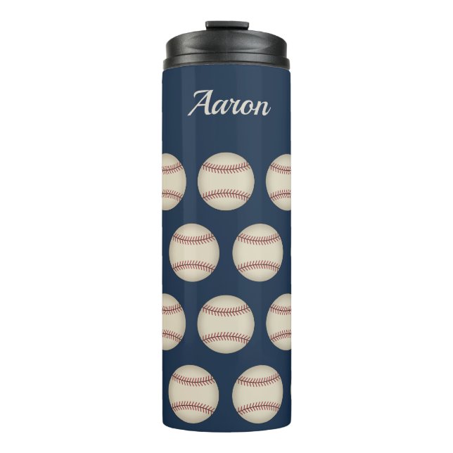 Personalized Blue Baseball Thermal Tumbler Gift Thermosbecher (Vorderseite)