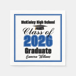 Personalized Blue Class of 2026 Graduation Party Serviette