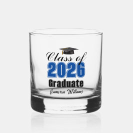 Personalized Blue Class of 2026 Graduation Whiskyglas