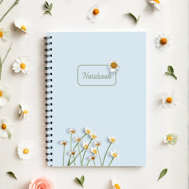 Personalized Blue Daisy Notebook Notizblock (Von Creator hochgeladen)