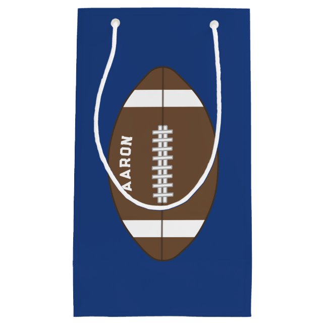 Personalized Blue Football Gift Bag Kleine Geschenktüte (Vorderseite)