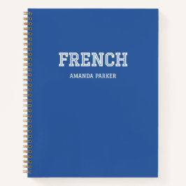 Personalized Blue French School Calendar 2026-2027 Notizbuch