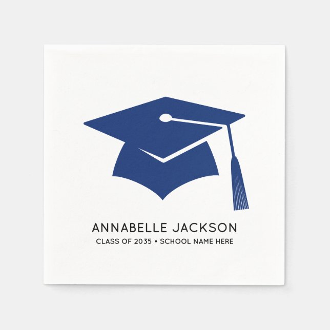 Personalized Blue Graduation Serviette (Vorderseite)