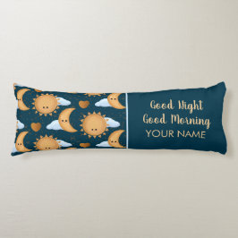 Personalized Blue Sun Moon Good Night Good Morning Seitenschläferkissen