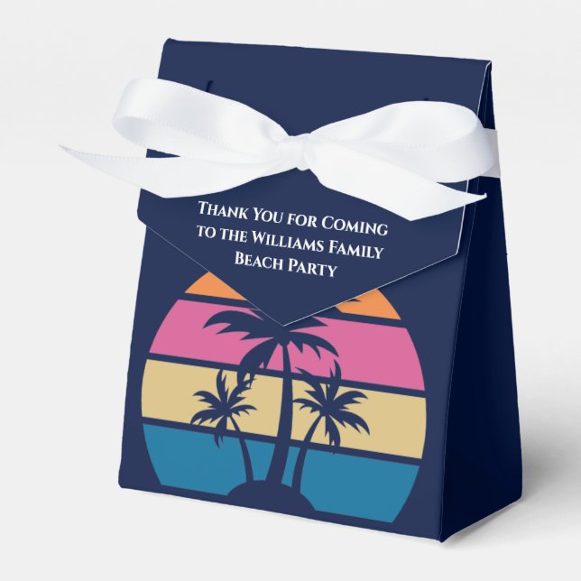 Personalized Blue Tropical Beach Party Geschenkschachtel (Vorderseite)