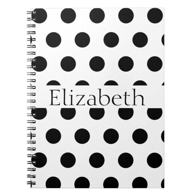 Personalized Blue & White Polka Dots Pattern Notizblock (Vorderseite)