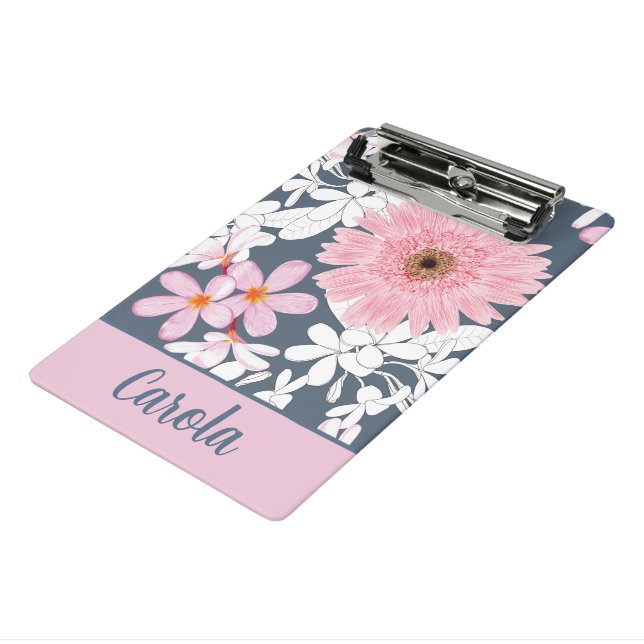 Personalized Blush Floral Planner Mini Klemmbrett (Gewinkelt3)