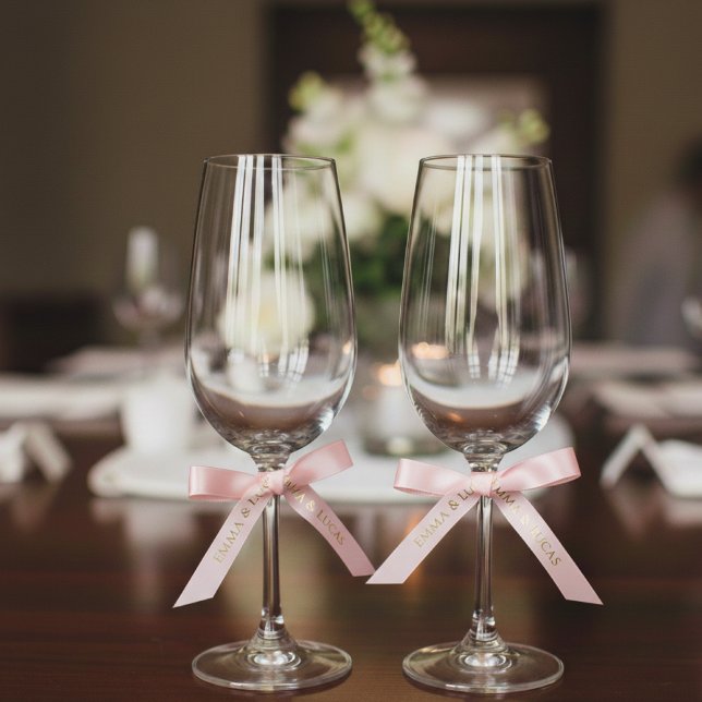 Personalized Blush Pink Ribbon with Gold Name Text Satinband (Von Creator hochgeladen)