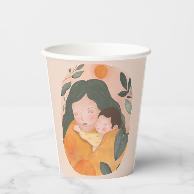 Personalized Boho Botanical Watercolor Celebration Pappbecher (Vorderseite)