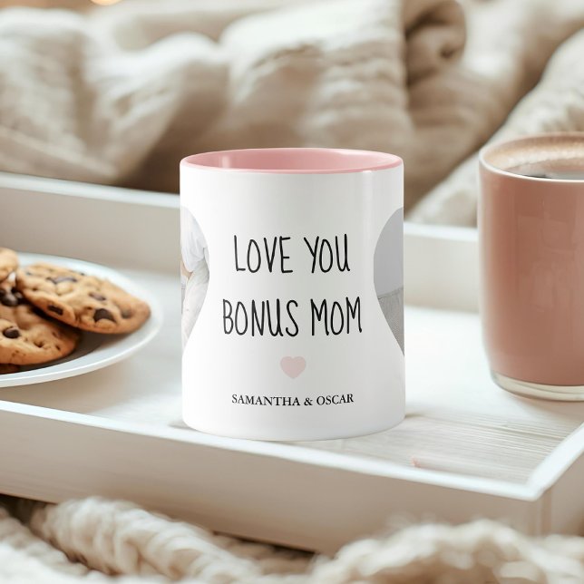 Personalized Bonus Mom Photo | Love You Bonus Mom Tasse (Von Creator hochgeladen)