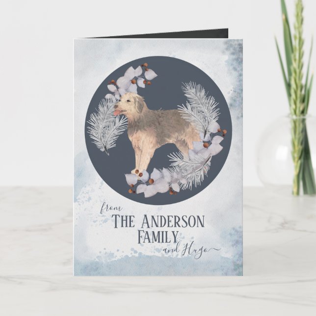 Personalized Bosnian Coarsehair Hound Christmas Feiertagskarte (Vorderseite)