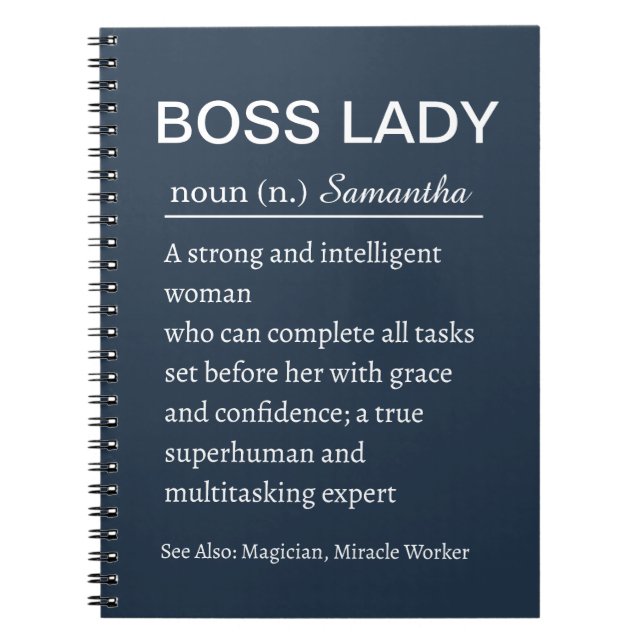 Personalized Boss Lady Definition Notebook Funny Notizblock (Vorderseite)