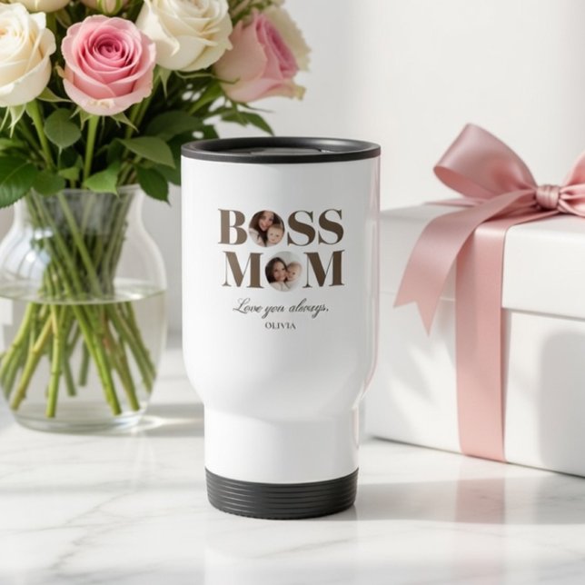 Personalized Boss Mom Photo – Custom MoM Gift Reisebecher (Von Creator hochgeladen)
