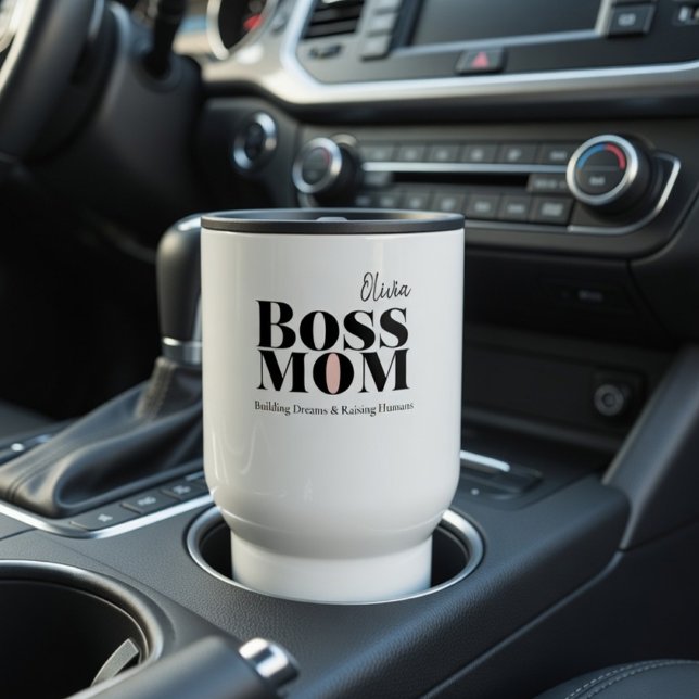 Personalized Boss Mom Travel Mug – Custom Mom Gift Reisebecher (Von Creator hochgeladen)