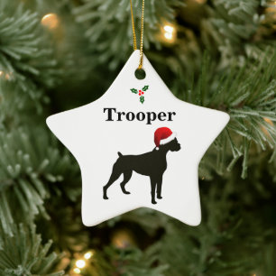 Personalized Boxer Dog Keramik Ornament