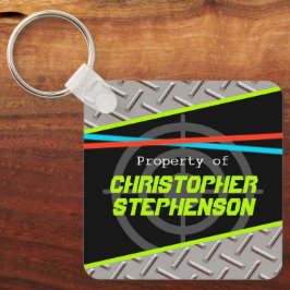 Personalized Boys Laser Tag Theme Name ID Keychain Schlüsselanhänger