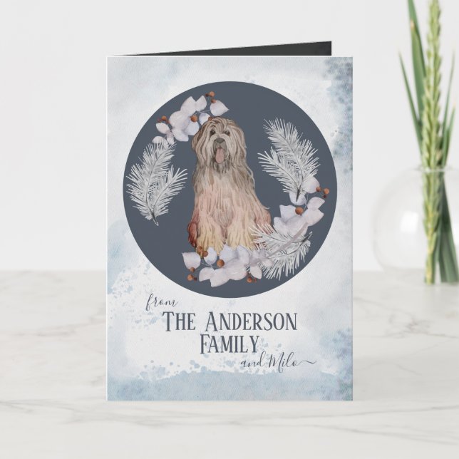Personalized Briard Christmas Feiertagskarte (Vorderseite)