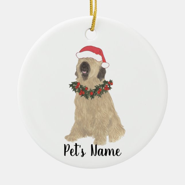 Personalized Briard Christmas Keramik Ornament (Vorne)