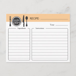 Personalized Bridal Shower Recipe Card Postkarte