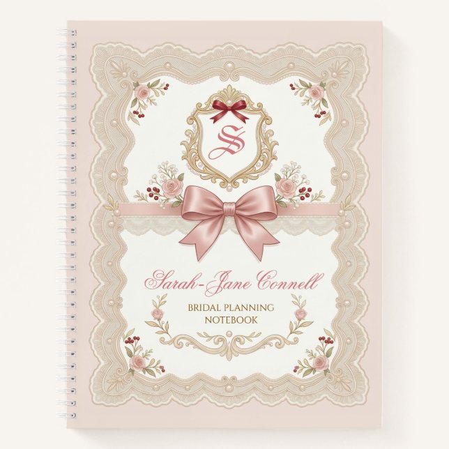 Personalized Bridal Wedding Planning Notebook Notizbuch (Vorderseite)