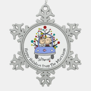 Personalized Bride and Groom Snowflake Ornament