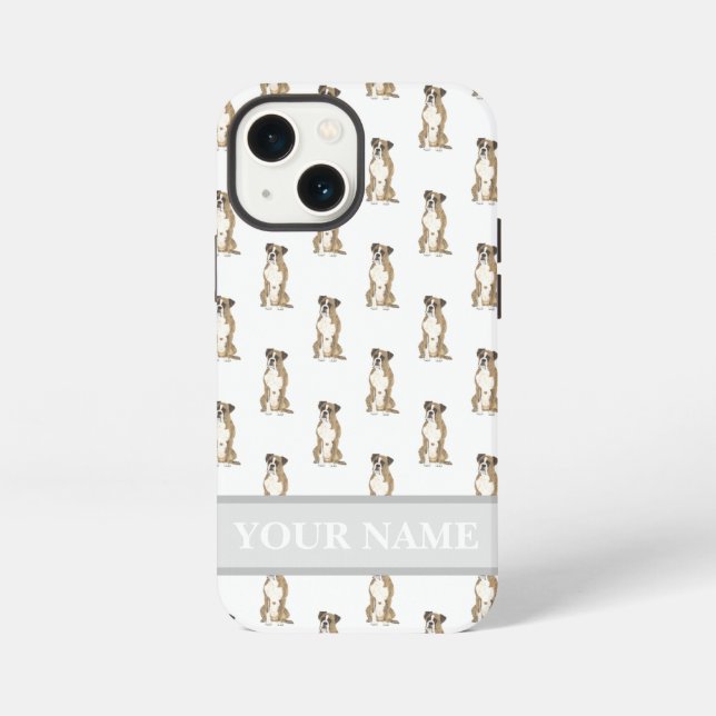 Personalized Brindle Boxer Dog iPhone Hülle (Rückseite)