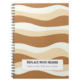 Personalized Brown Wave Patterned Notizblock